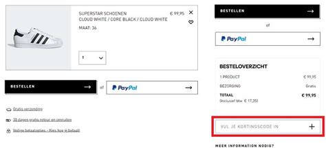kortingscode adidas be